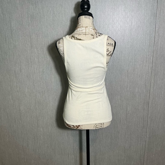 Zara Cream Sleeveless Cutout Top Size Medium - Picture 8 of 9